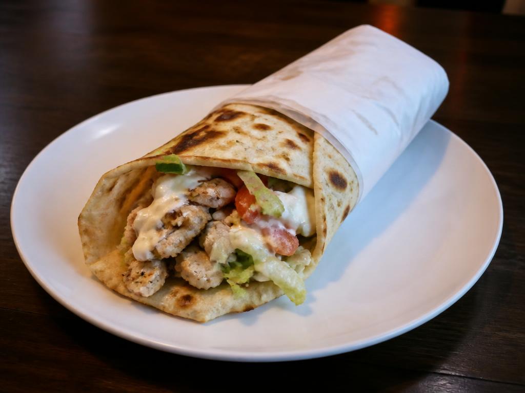 Kanarulla – Kana, salaatti, tomaatti, kurkku, sipuli, kastike.